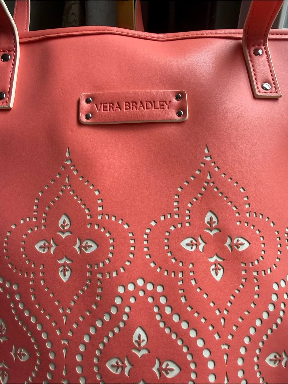 NWOT Vera Bradley Coral Pink Studded Tote